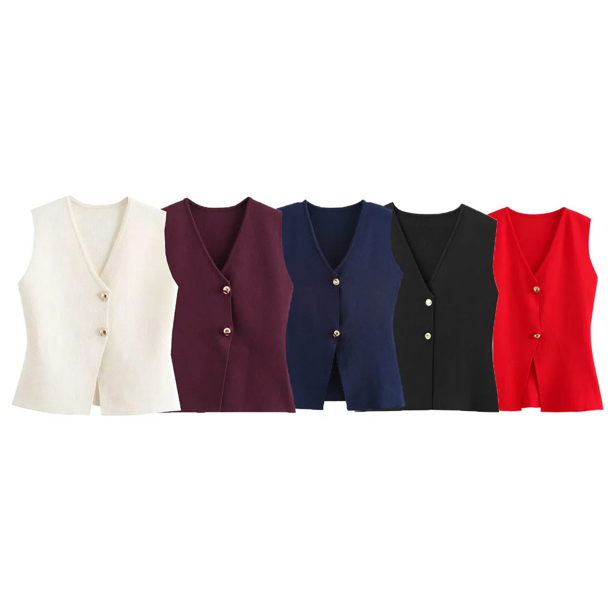 Fashionable Knitted Vest Women's Sweater Cardigan