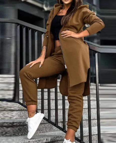 Fleece Hooded Sweater Set