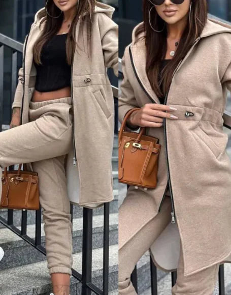 Fleece Hooded Sweater Set