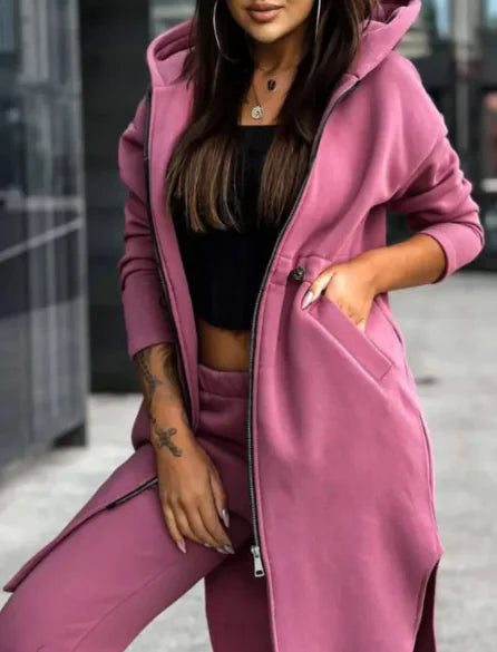 Fleece Hooded Sweater Set