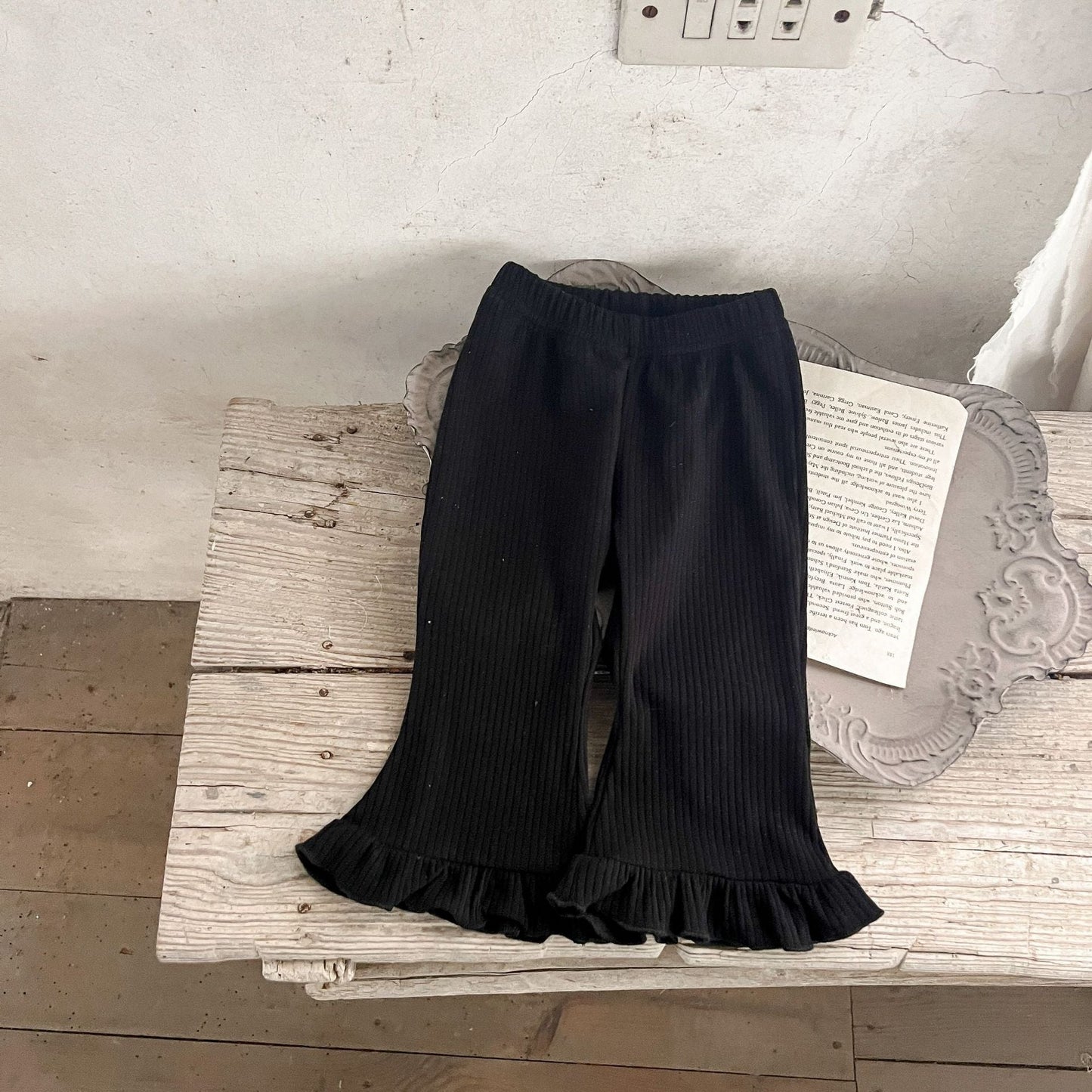 Baby Solid Color Elastic Cotton Comfy Flared Pants