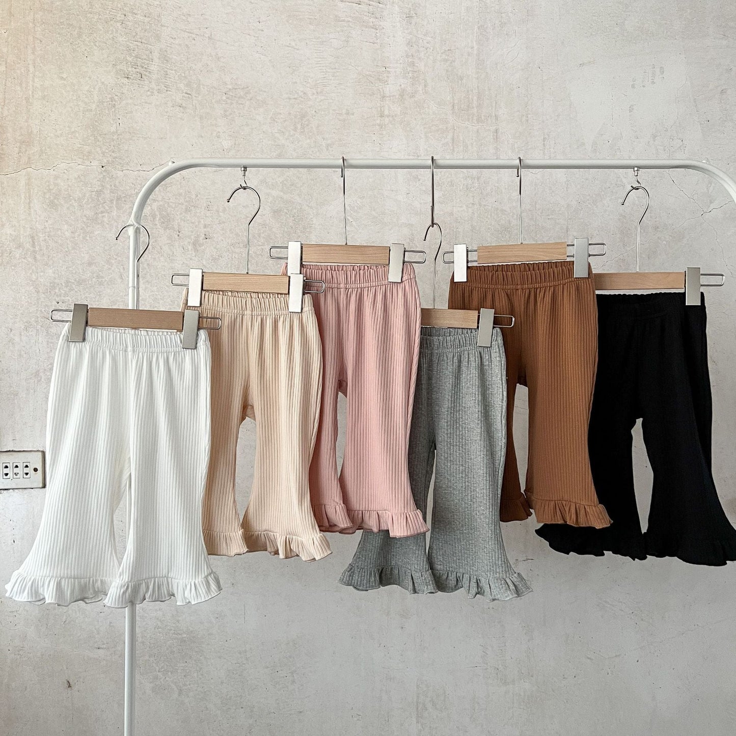 Baby Solid Color Elastic Cotton Comfy Flared Pants