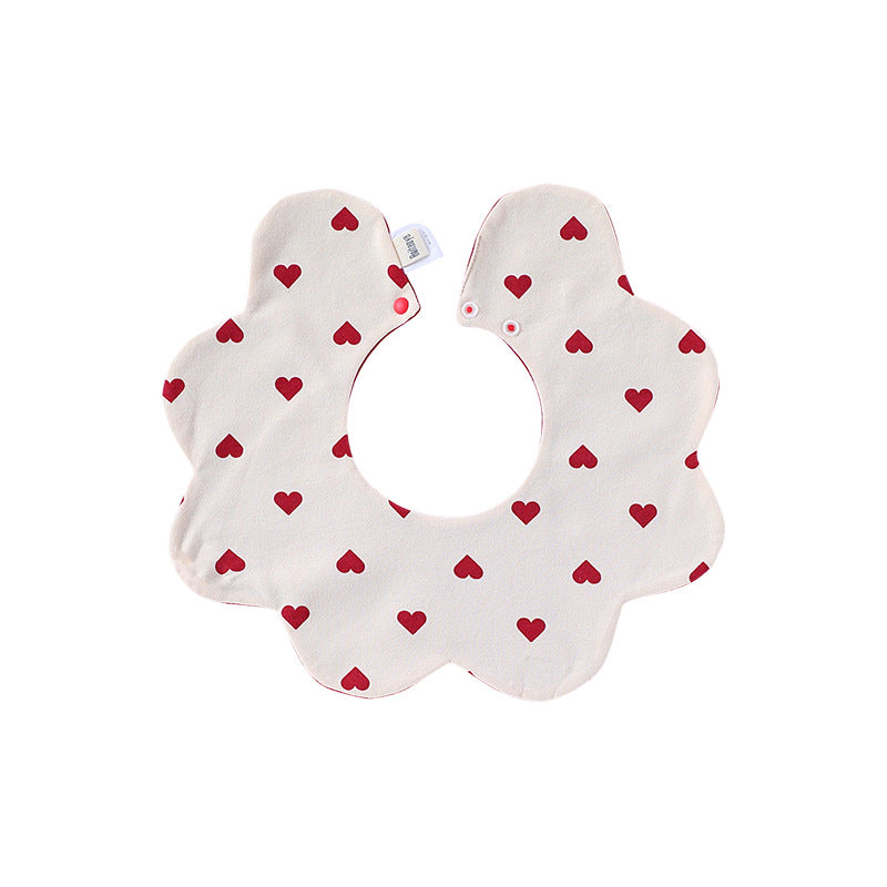 Adorable Simple Pattern Cotton Snap-on Flowers Shaped Bib
