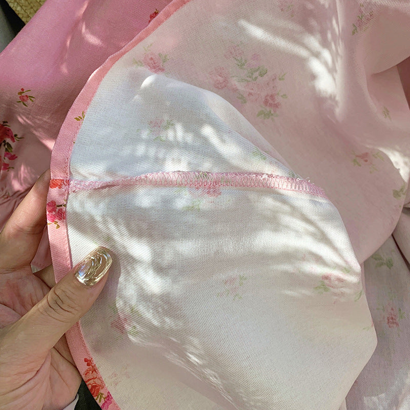 Autumn Arrival Baby Kids Girls Floral Pattern Long Sleeves Dress with Collar