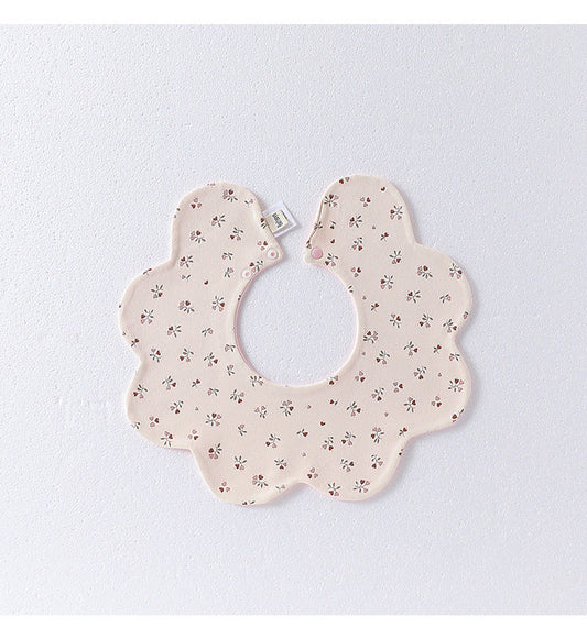 Adorable Simple Pattern Cotton Snap-on Flowers Shaped Bib